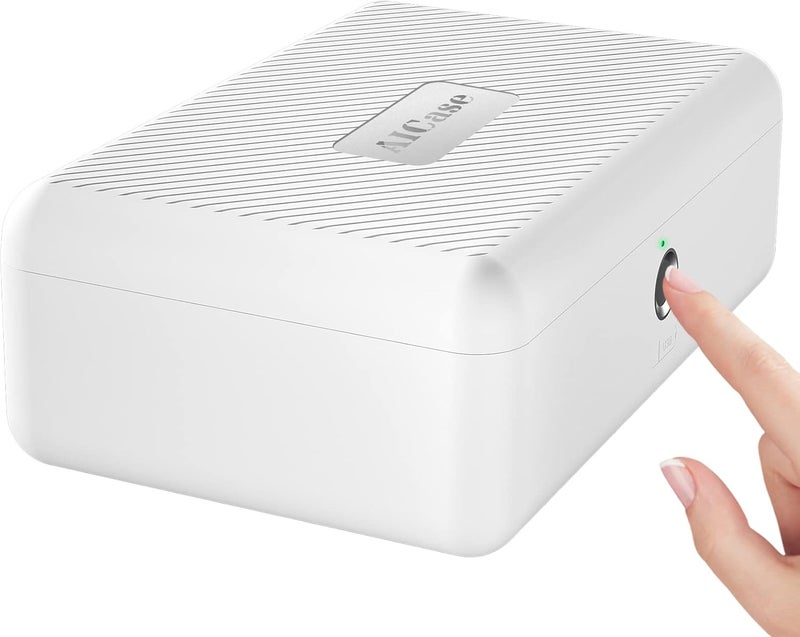 AICase Biometric Fingerprint Storage Box, Portable Cash Jewelry Security Case Lock Box Safe,Combination Lock for Car, Home,Office Travel White - Image 1